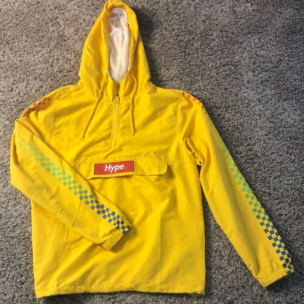Medium sized yellow hype windbreaker